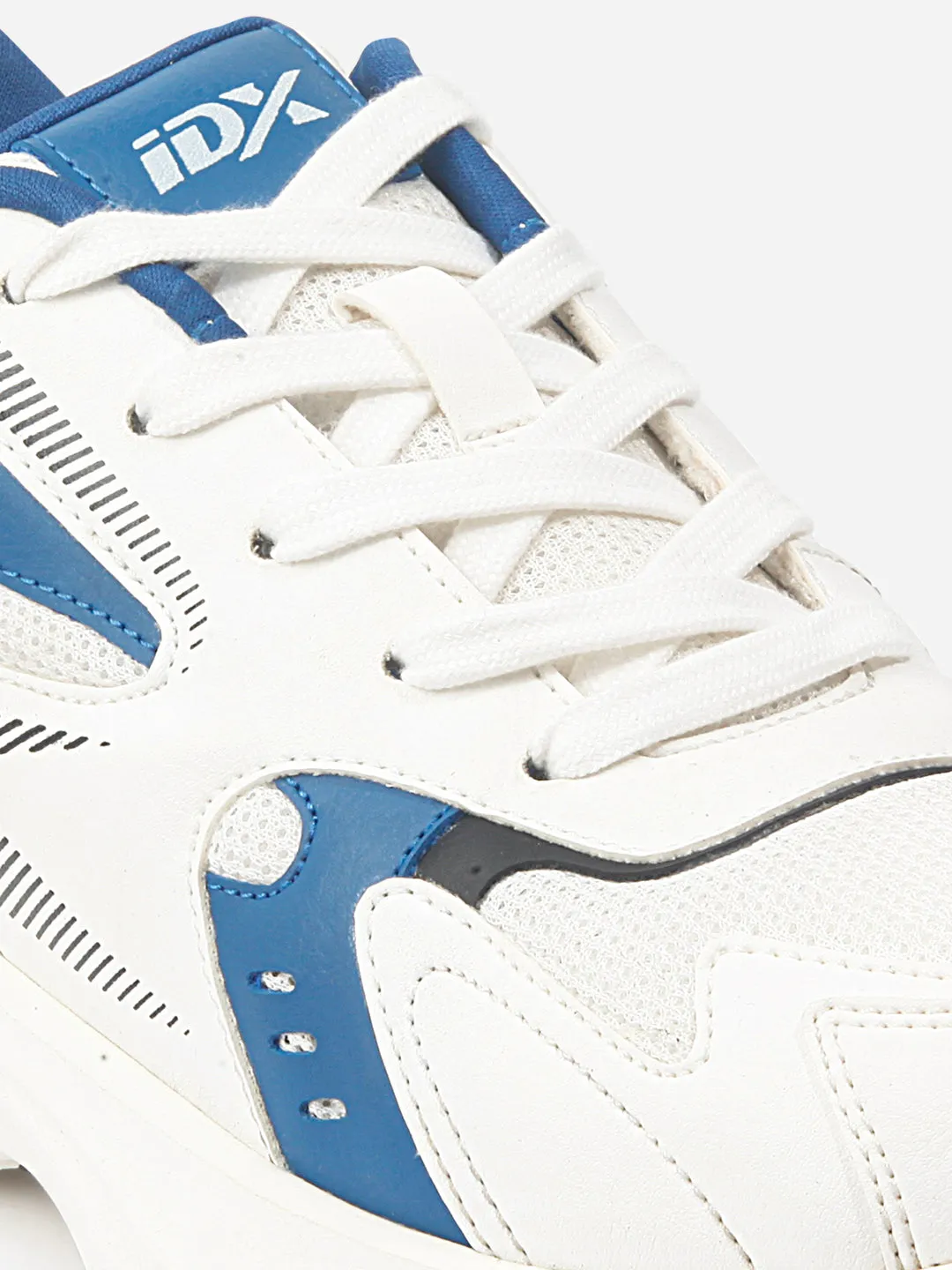 Men's White Lace Up Sneakers (IX7128)
