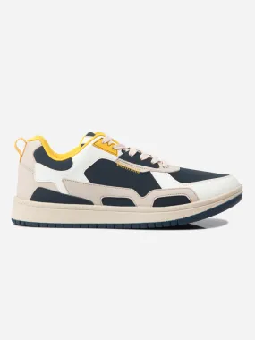 Men's White Navy Lace Up Sneakers (IX6012)