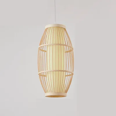 Modern Japanese Bamboo Lantern Chandelier