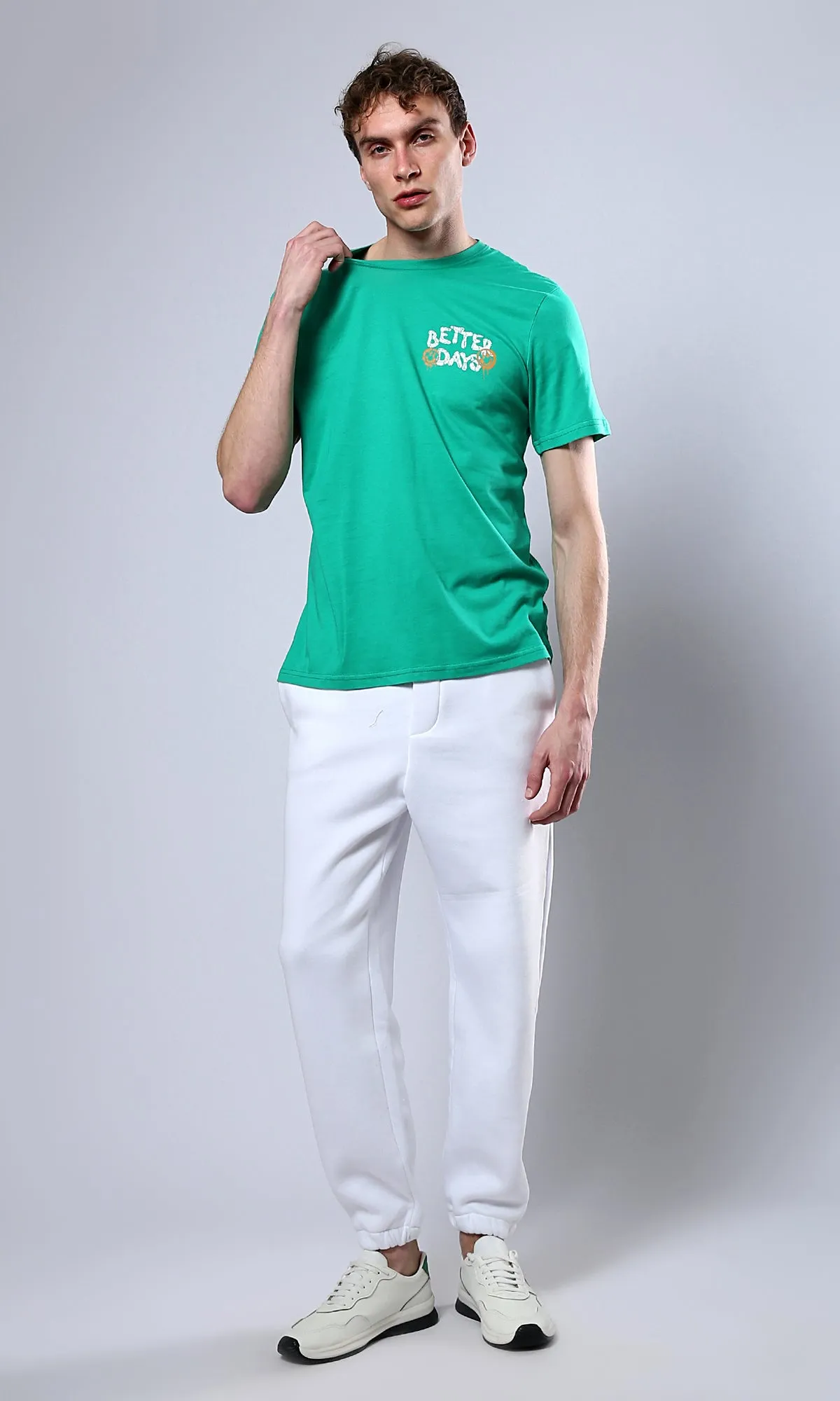 O179021 Light Green "Better Days" Short Sleeves Tee