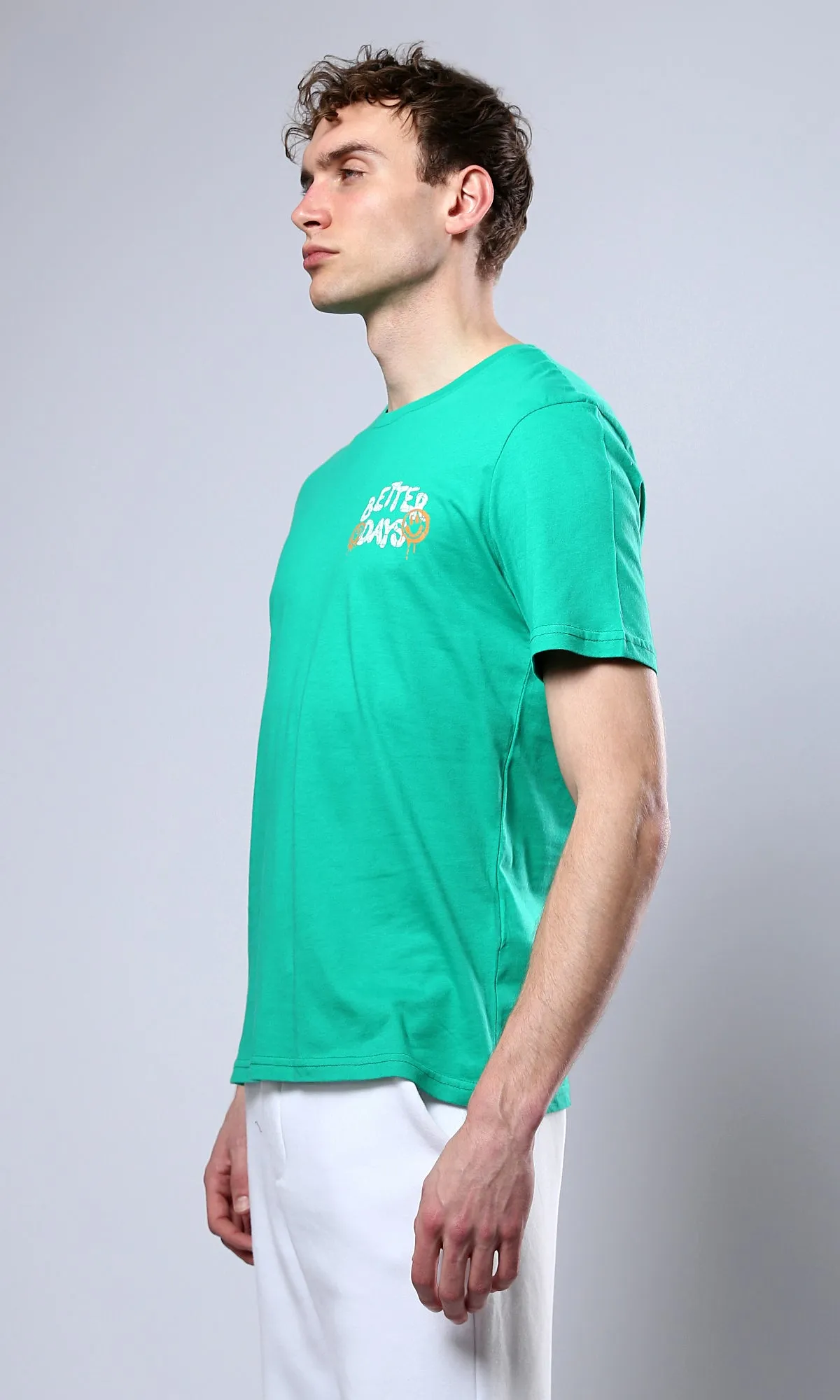 O179021 Light Green "Better Days" Short Sleeves Tee