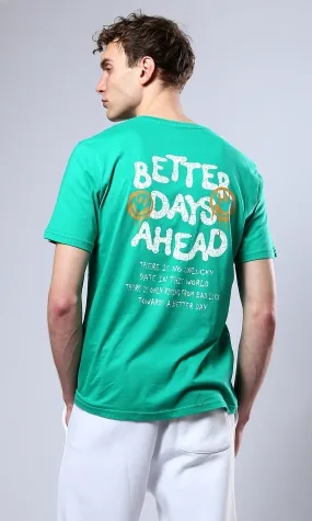 O179021 Light Green "Better Days" Short Sleeves Tee