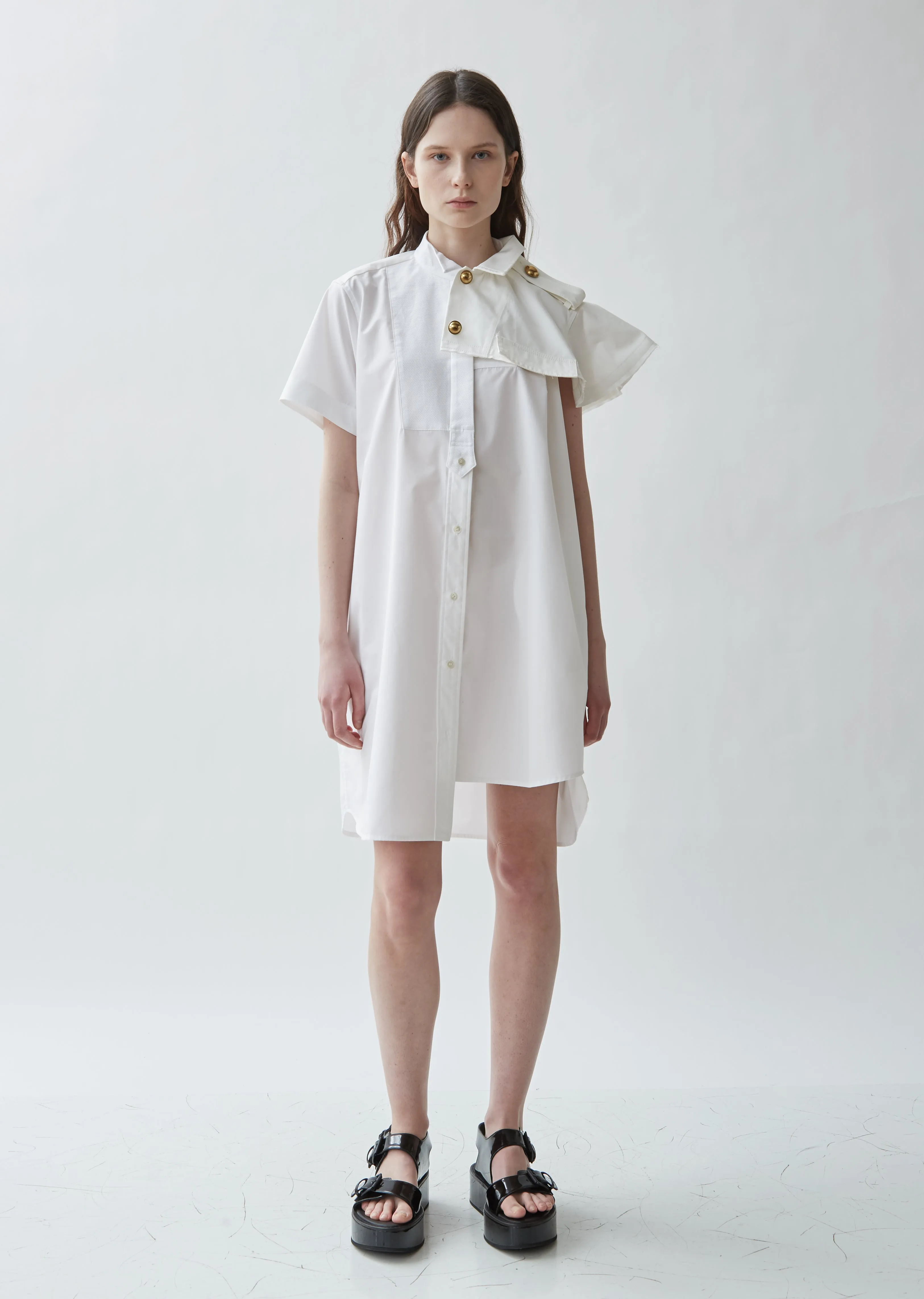 Poplin Mixed Shirting Dress