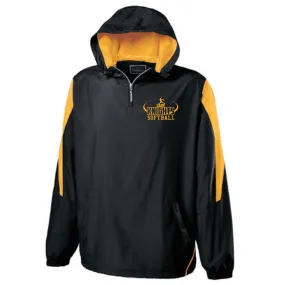 PULLOVER JACKET w/ HOOD BLACK w/ATHLETIC GOLD TRIM