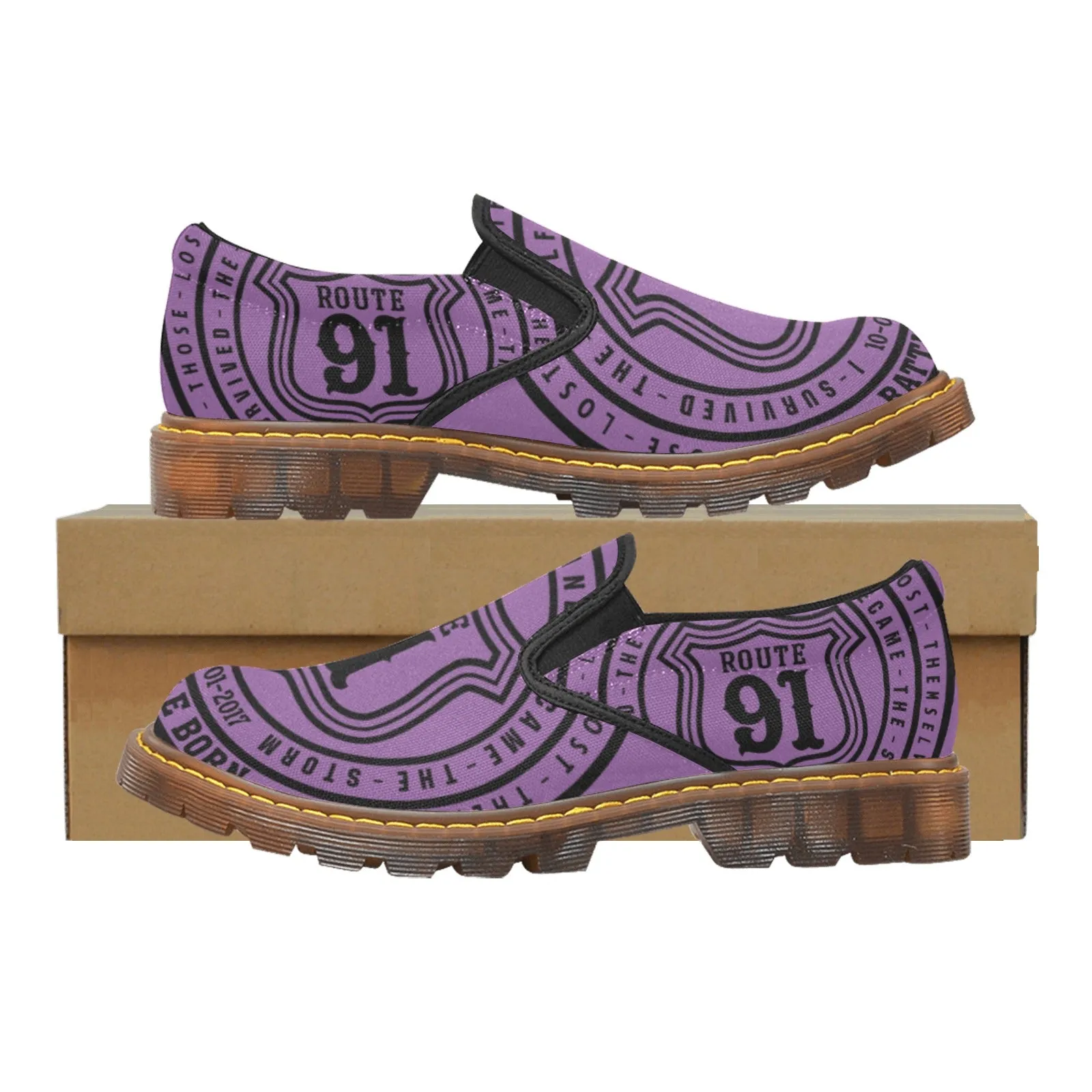 R91 Men's slip on Men's Slip-On Loafer (Model 12031) - Purple