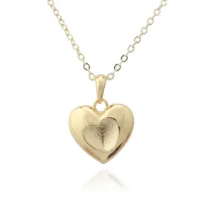 Reversible Puffed Heart Pendant Necklace