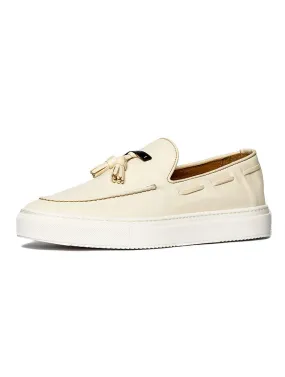 SLIP-ON LEATHER SHOES IN CREAM
