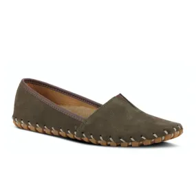 Spring Step Kathaleta Slip On Loafer (Women) - Dark Olive Suede