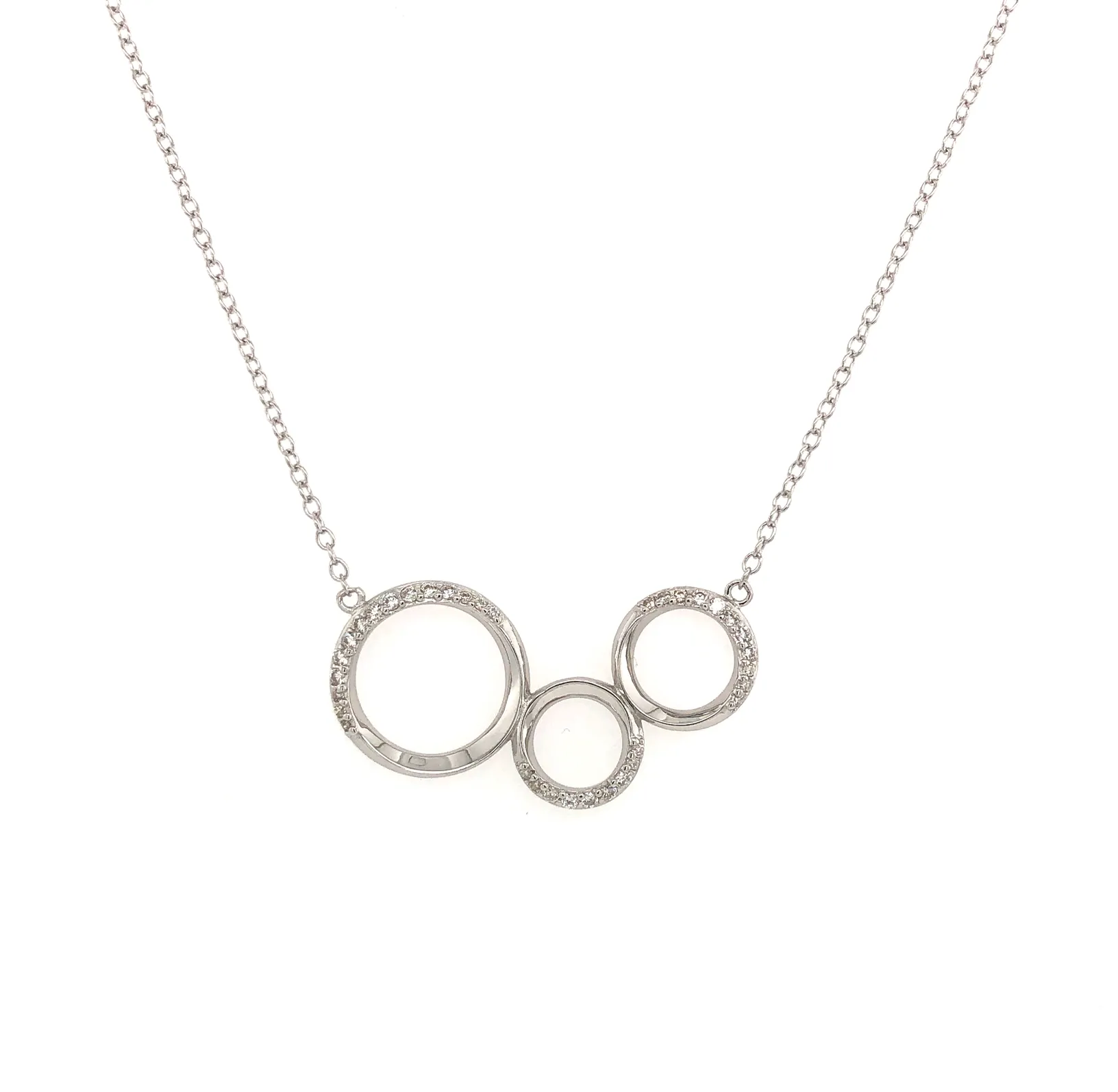 Sterling Silver Triple Circle Necklace with Adjustable Chain NYMB1500