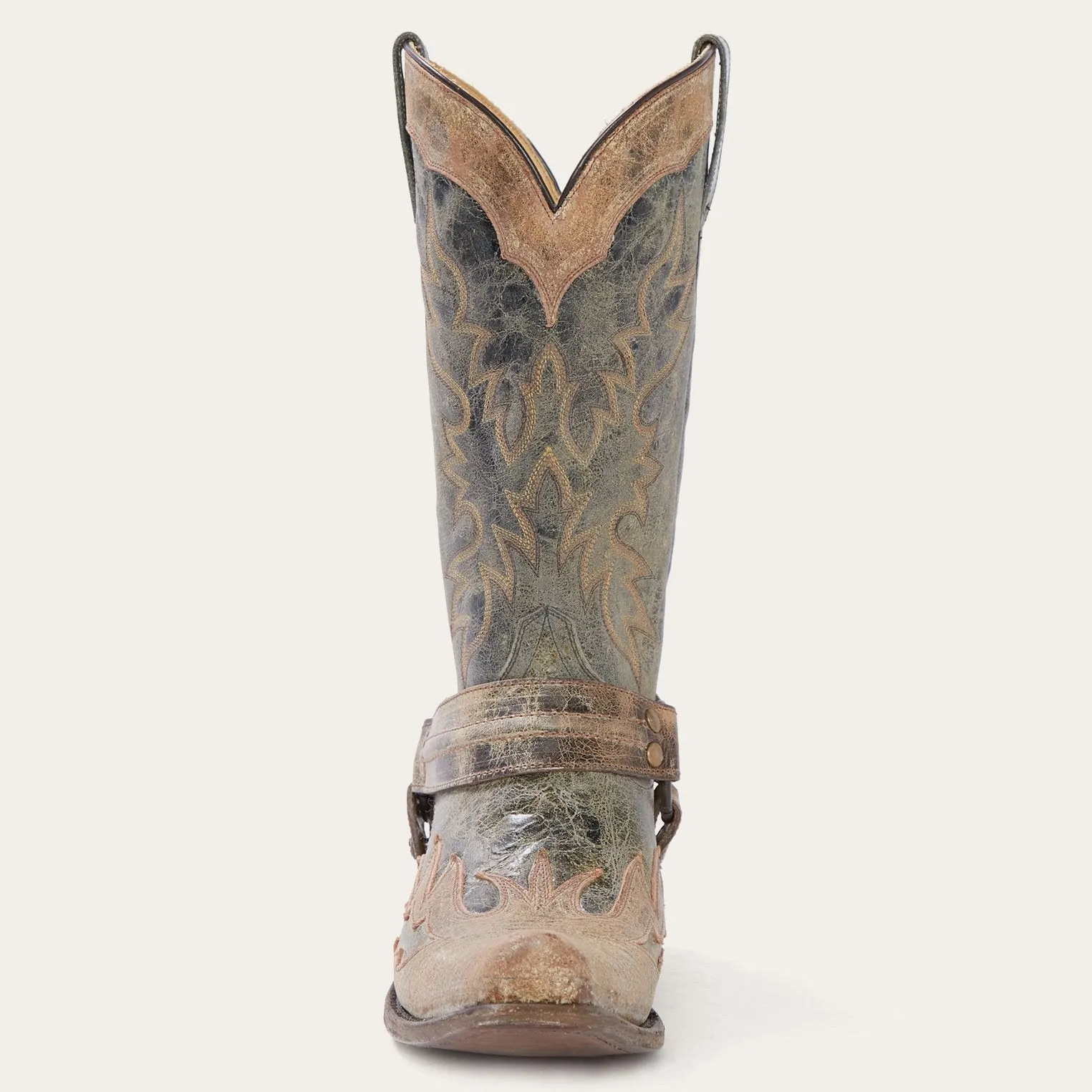 Sundance Kid Washed Crater Black Cowboy Boot