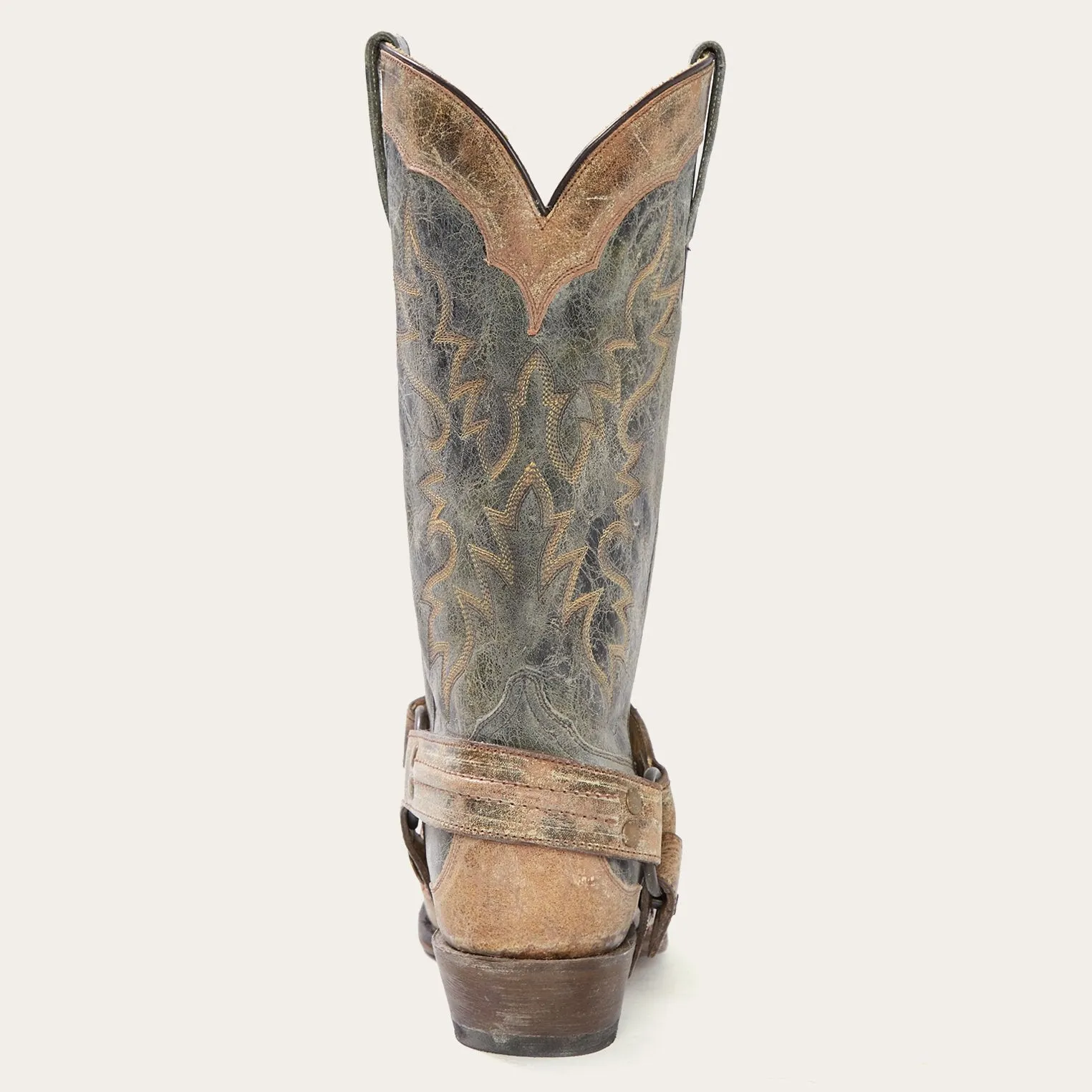 Sundance Kid Washed Crater Black Cowboy Boot