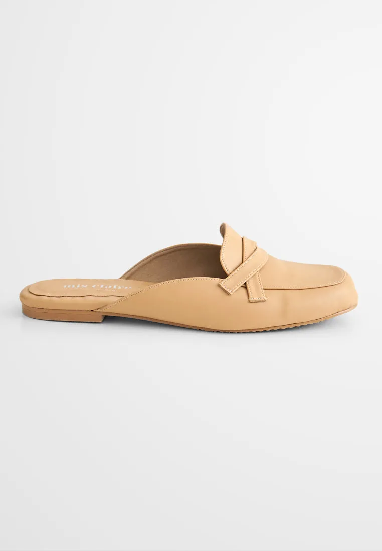 Sylvia Cute Slip On Loafers - Beige