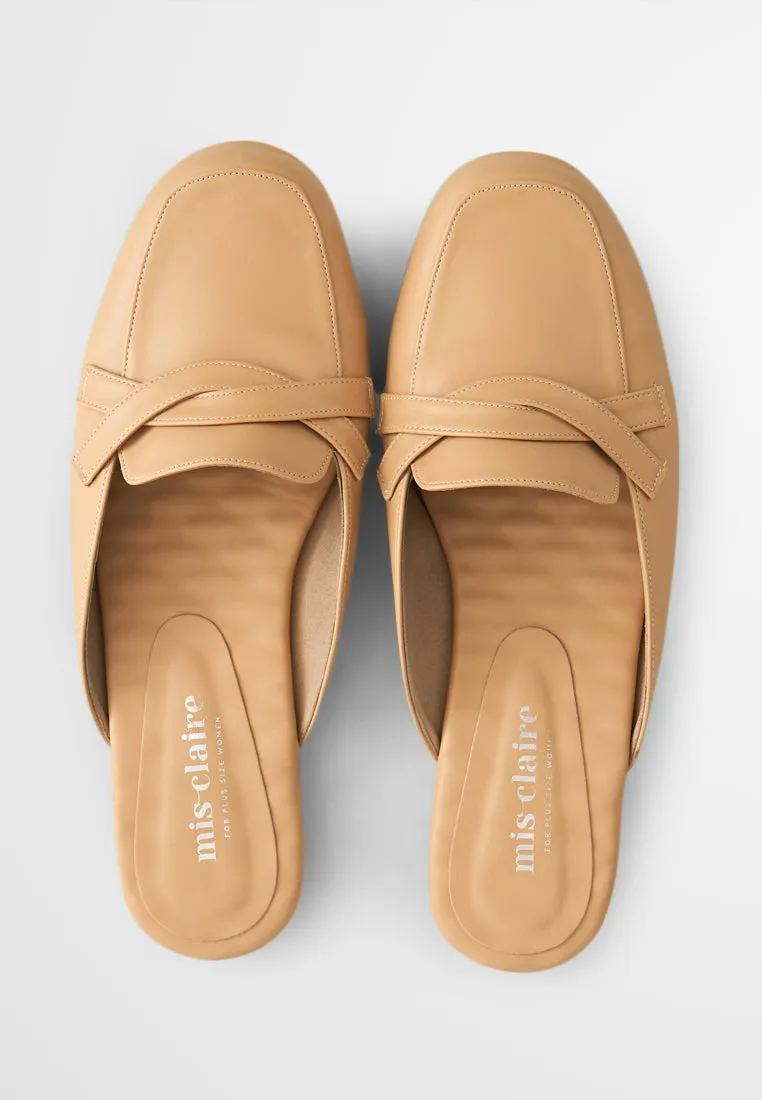 Sylvia Cute Slip On Loafers - Beige