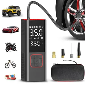 Tire Inflator Portable Air Compressor 20000mAh & 4X Faster Cordless Tire Pump for Car, Bicycle, Motorcycle, Ball, with Tire Pressure Gauge and Storage Bag (2024 New Upgraded)