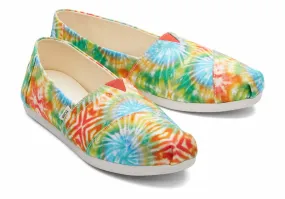 Toms Womens Alpargata Fiesta Red Tie Dye Canvas