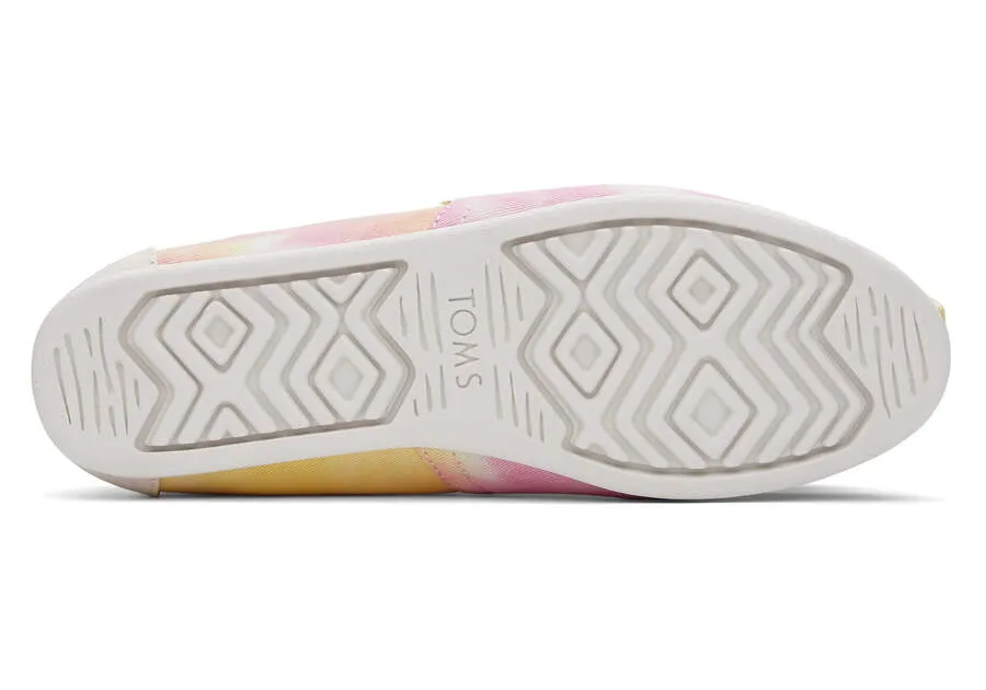 Toms Womens Alpargata Fuchsia Rose Tie Dye Daisy Embroidery