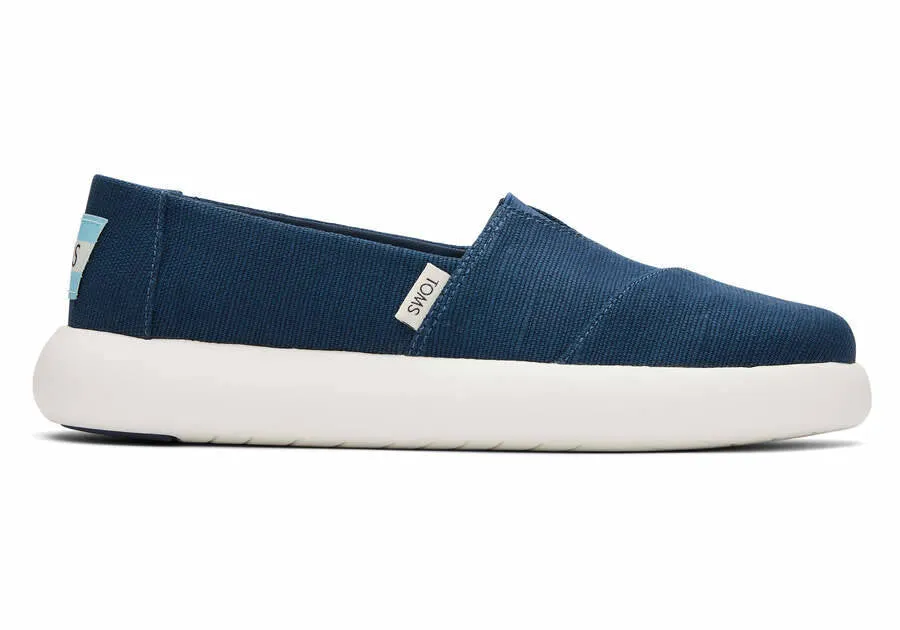 Toms Womens Alpargata Mallow Majolica Blue Heritage Canvas
