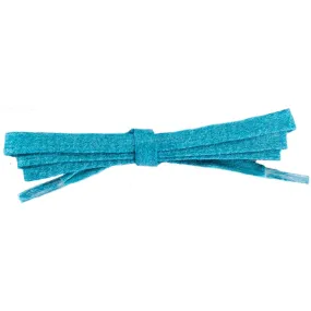 Waxed Cotton 1/4" Flat Dress Laces 12 Pack - Turquoise (12 Pair Pack) Shoelaces