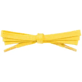 Waxed Cotton 1/4" Flat Dress Laces 12 Pack - Yellow (12 Pair Pack) Shoelaces