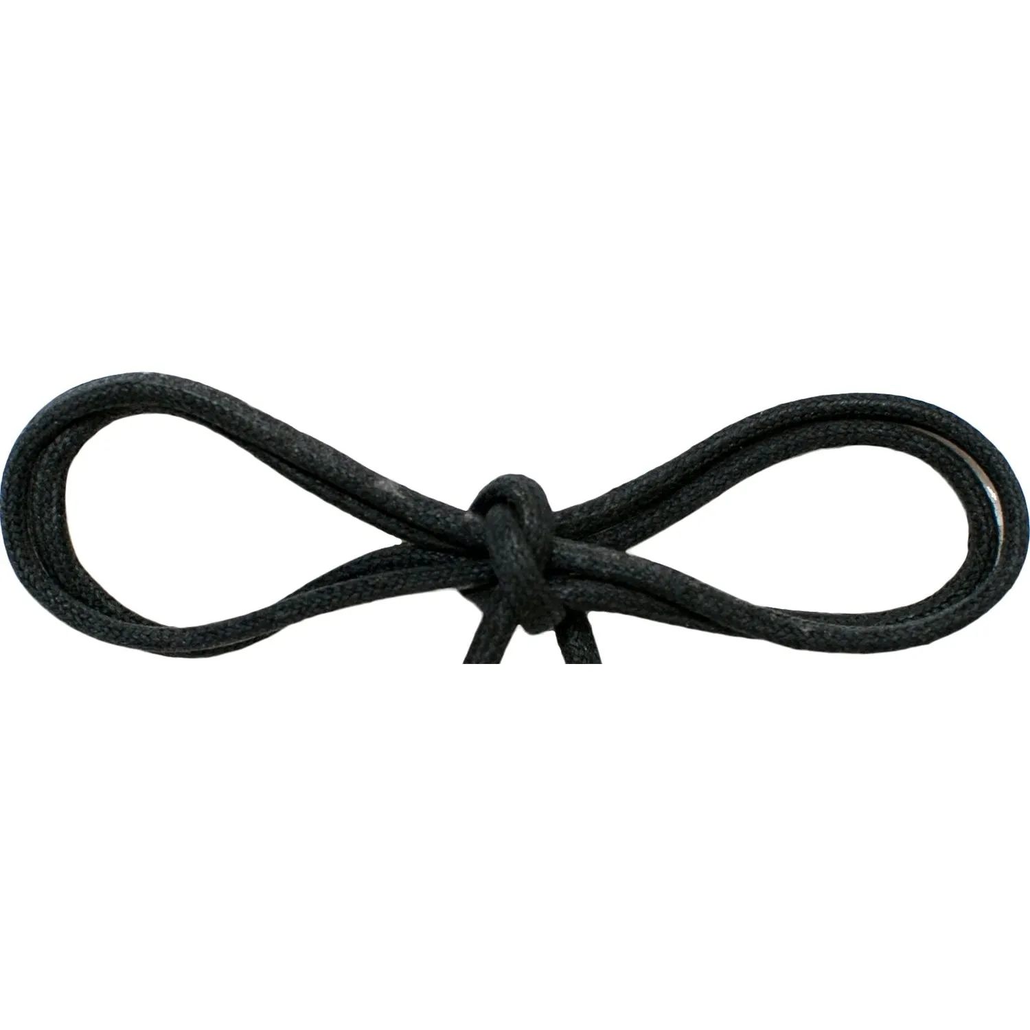 Waxed Cotton Thin Round 1/8" Dress Laces - Black (2 Pair Pack) Shoelaces