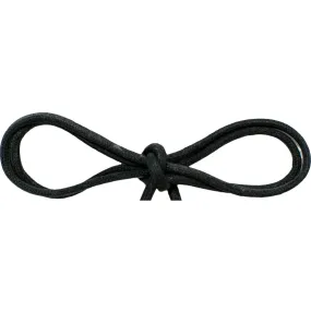 Waxed Cotton Thin Round 1/8" Dress Laces - Black (2 Pair Pack) Shoelaces