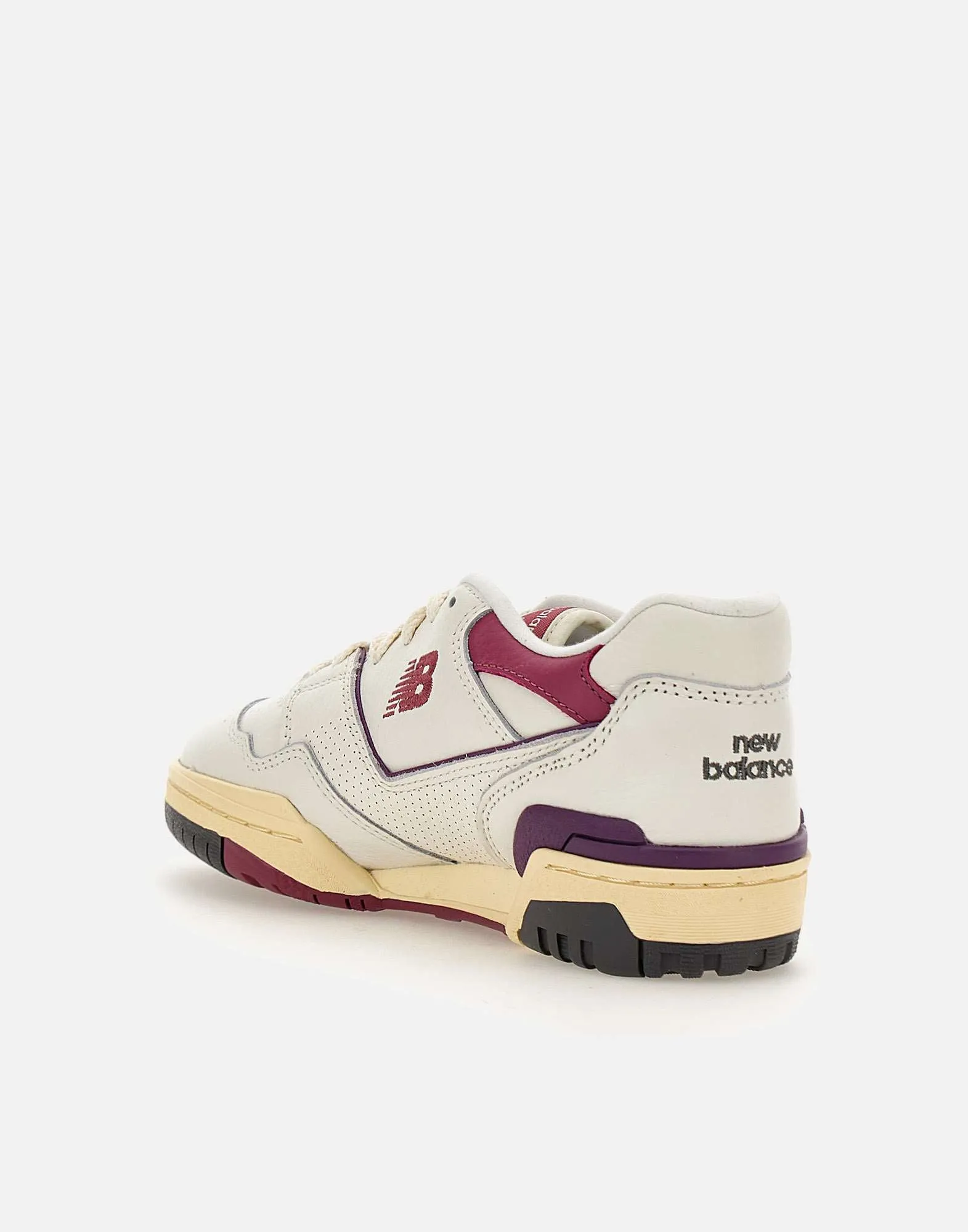 White and Purple Leather Sneakers