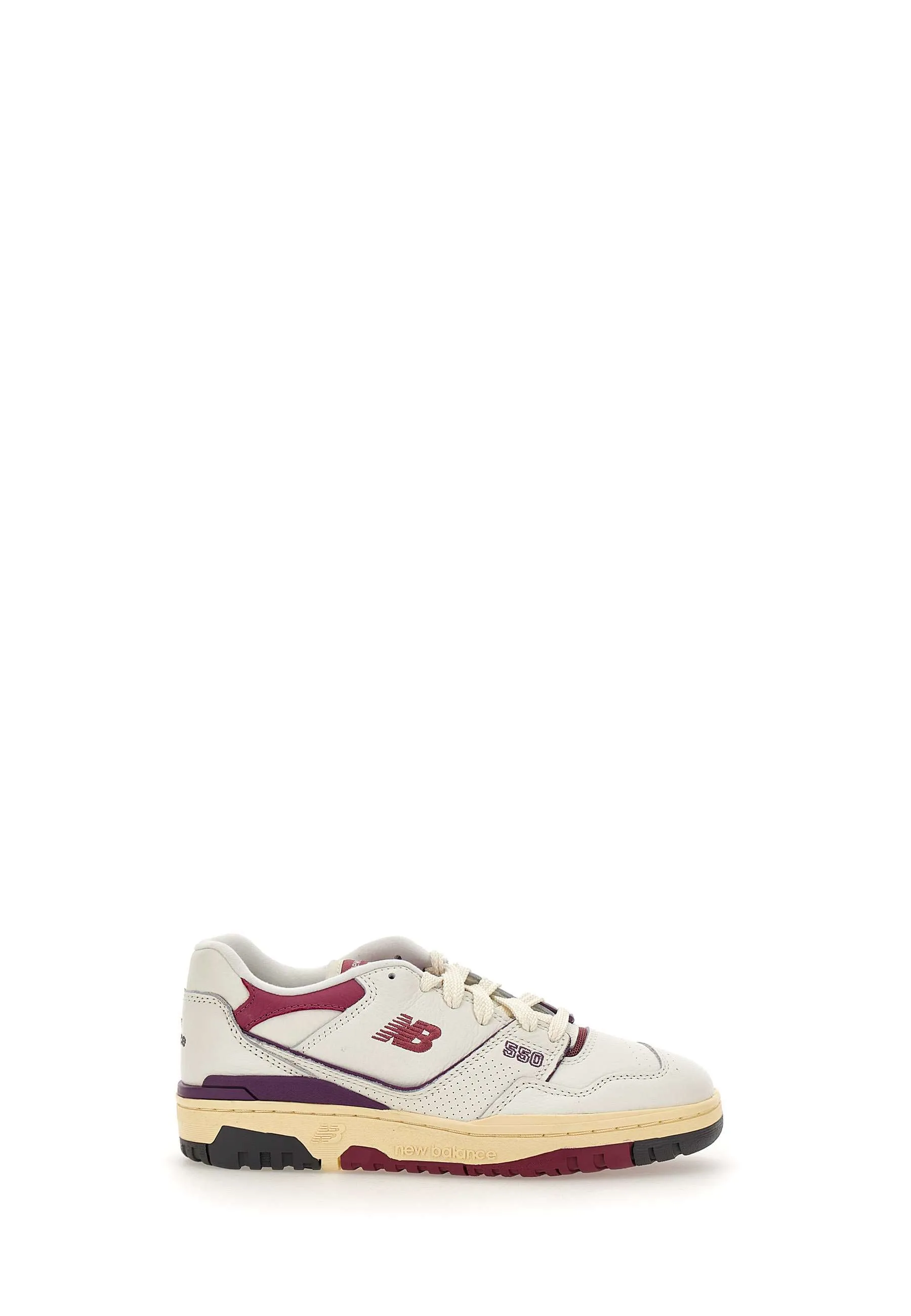 White and Purple Leather Sneakers