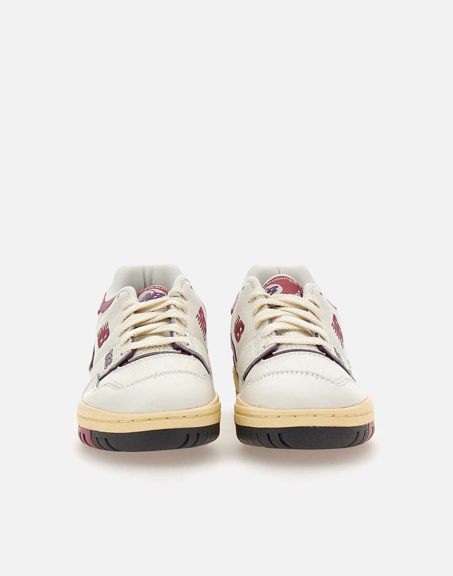 White and Purple Leather Sneakers