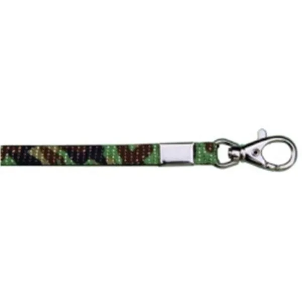 Wholesale Lanyard Glitter 3/8" - Green Camouflage (12 Pack)