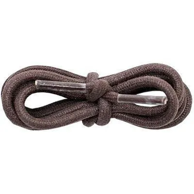 Wholesale Waxed Cotton Round 3/16" - Brown (12 Pair Pack) Shoelaces