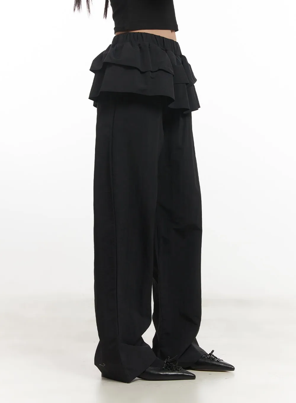 Wide Fit Frill Skirt Pants CF524