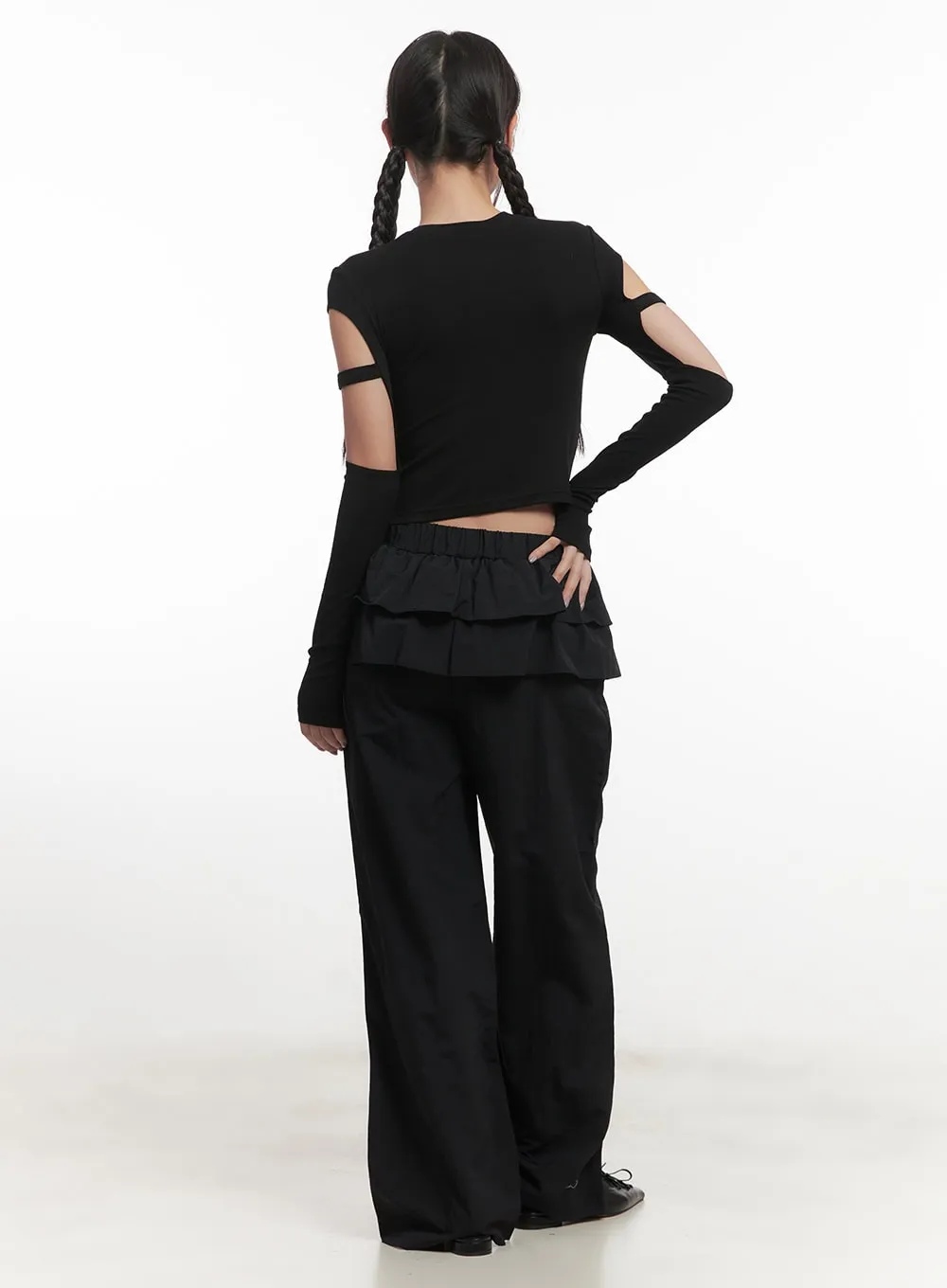 Wide Fit Frill Skirt Pants CF524