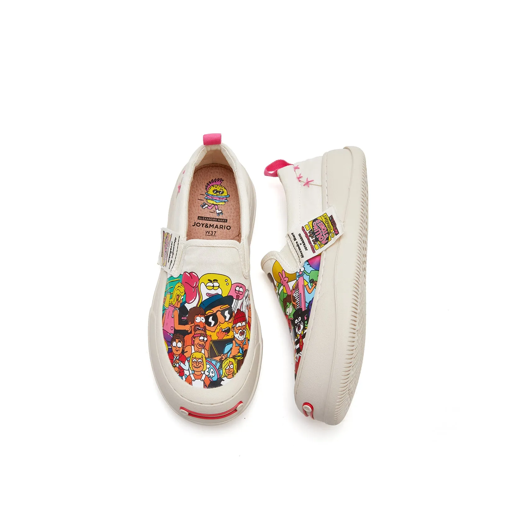 Women’s Slip-On Fabric Platform Loafers-87331W