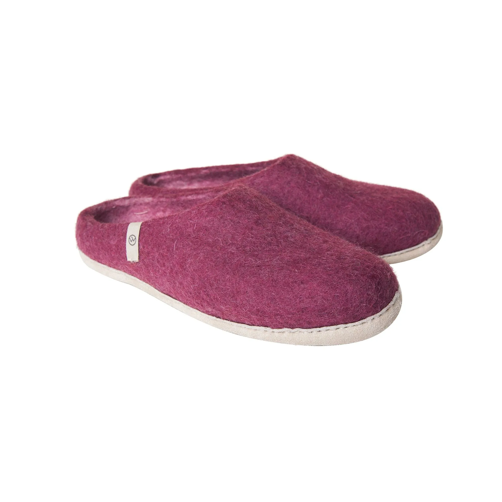 Wool Slippers - Cranberry