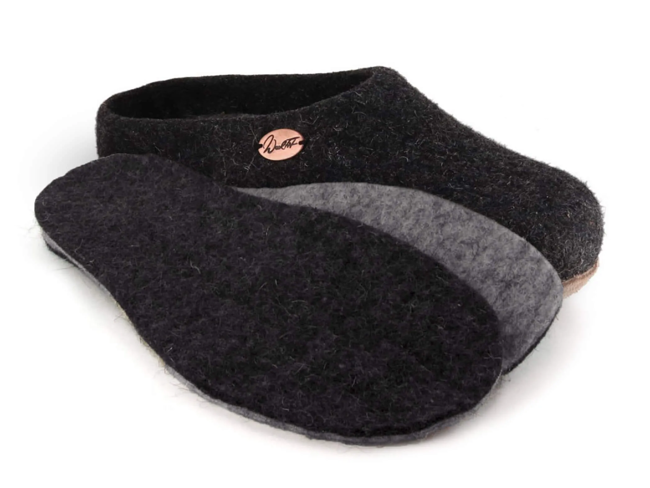 WoolFit Classic | Felt Slippers with Insoles & Leather Sole