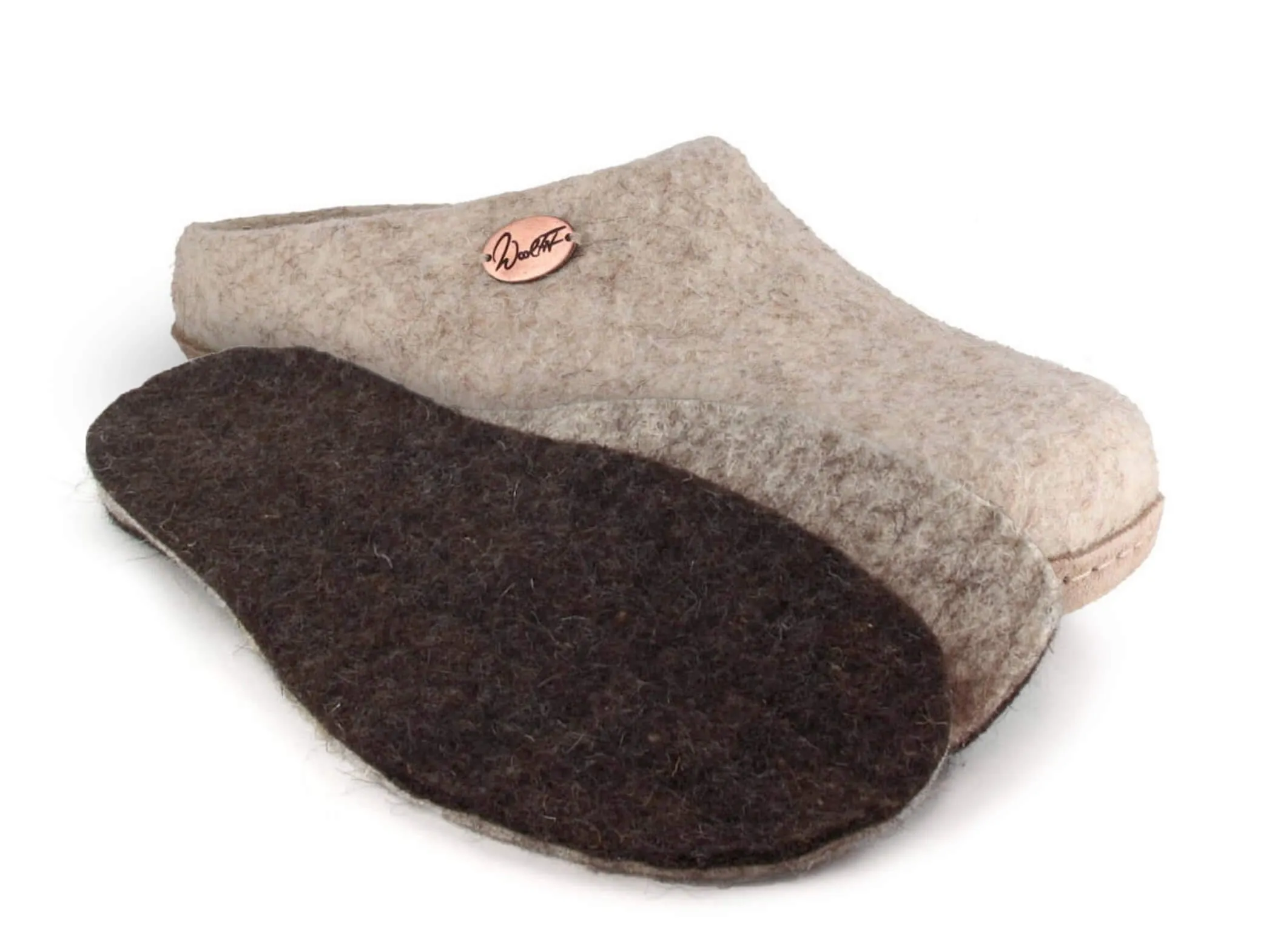 WoolFit Classic | Felt Slippers with Insoles & Leather Sole
