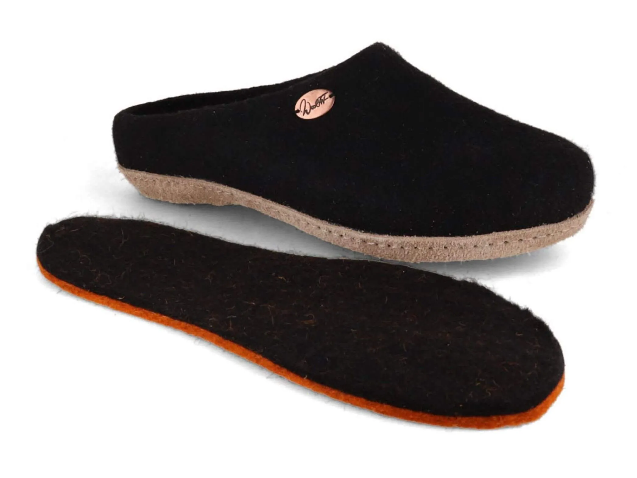 WoolFit Classic | Felt Slippers with Insoles & Leather Sole