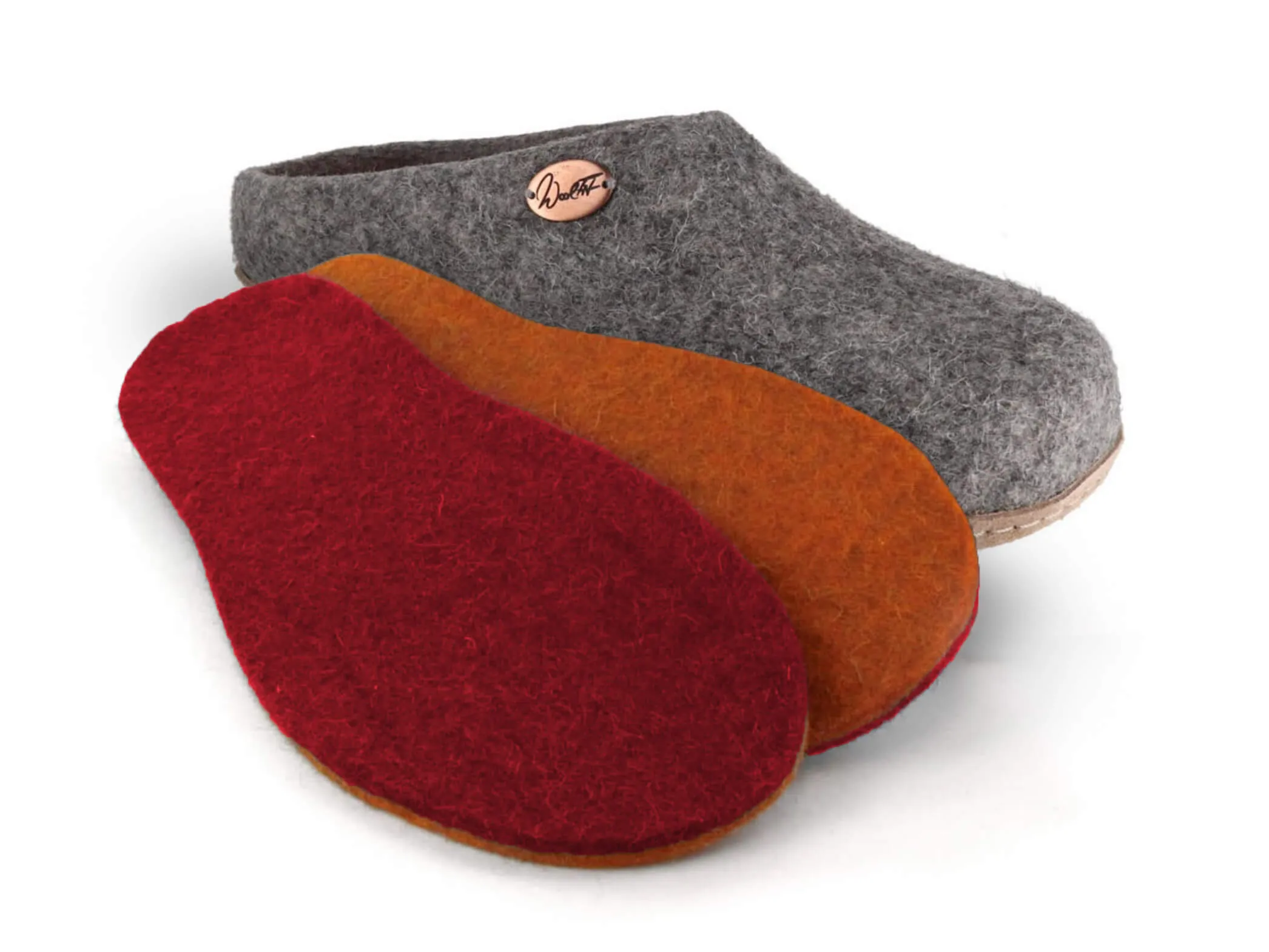 WoolFit Classic | Felt Slippers with Insoles & Leather Sole