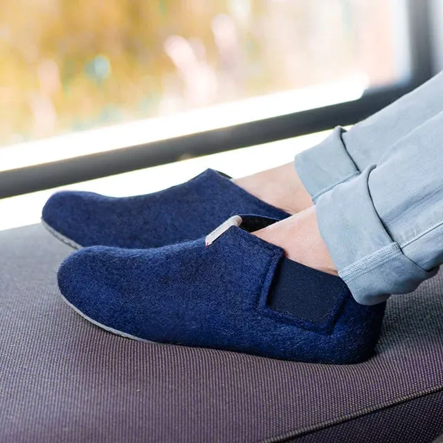 Yves Slipper Boot - Wool Felt - Navy (37) *Last One!