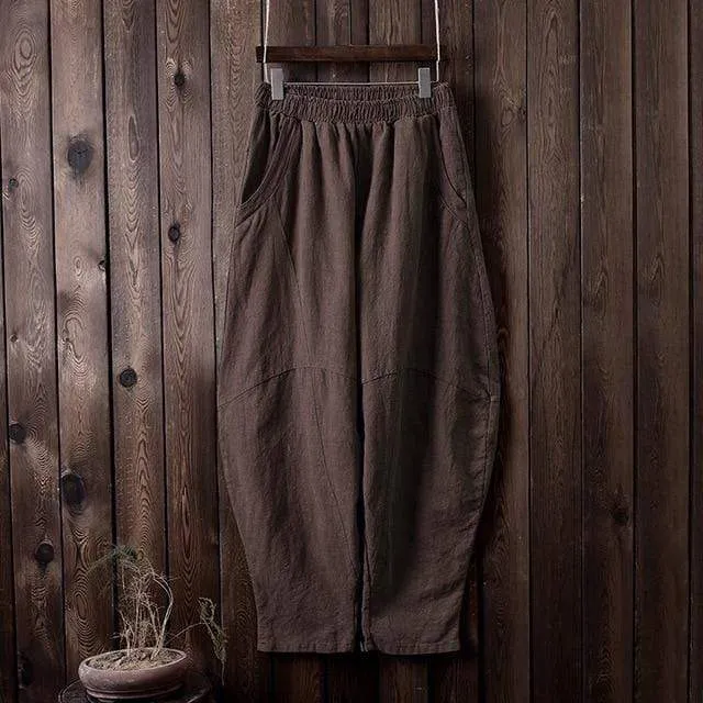 Zen Cotton Linen Wide Leg Harem Pants  | Zen