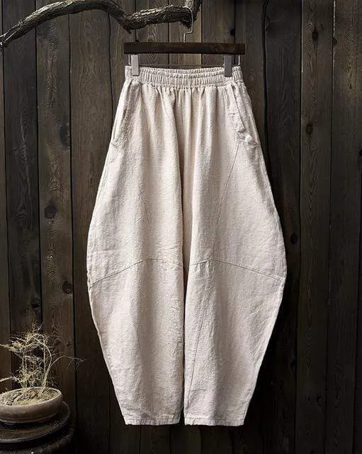 Zen Cotton Linen Wide Leg Harem Pants  | Zen